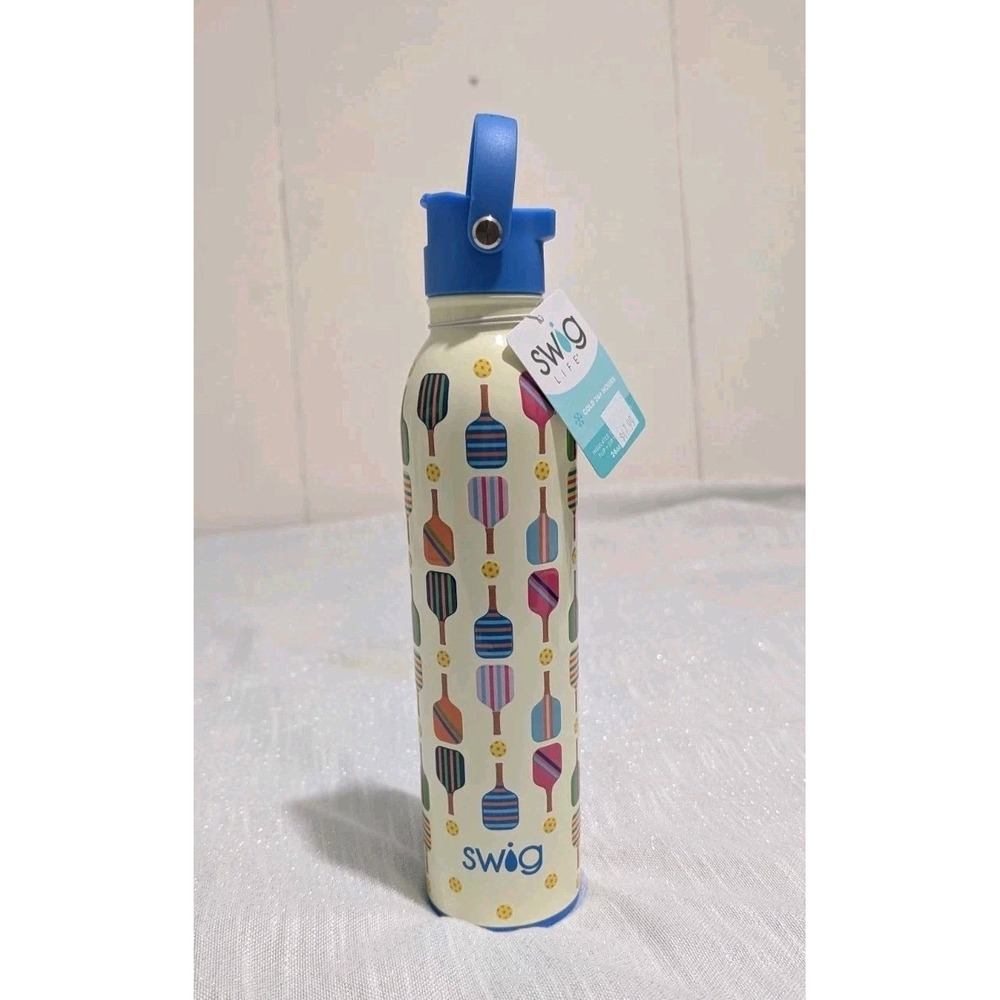 Swig Life Pickleball Water Bottle 26 oz‎ Insulated Stainless Steel Flip Lid NWT